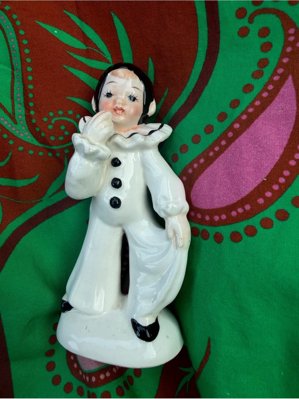 Vintage clown pierrot ceramic figurine Giftcraft